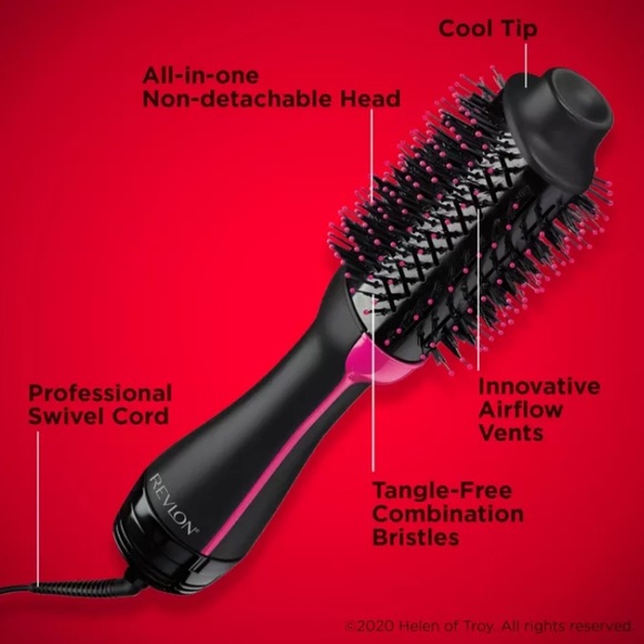 Revlon® Salon One-Step™ Volumizer and Hair Dryer Brush in Black/Pink - Picture 4 of 8
